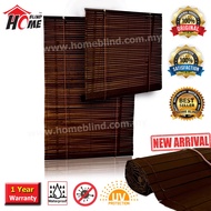AFRICA Wooden Outdoor Blinds 7 Feet (Height) / 100% Tropical Hard Wood / Bidai Kayu / Dark Walnut