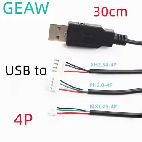 5V USB Power Supply Cable to XH2.54 PH2.0 ZH1.5 Dupont 4P Charger charging Cord Extension Connector 