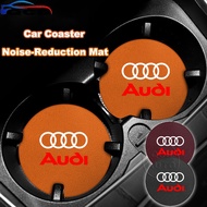 Audi Leather Car Coaster Anti-Slip Noise-Reduction Mat Car Interior Accessories For A3 8l 8Y A1 Q5 T