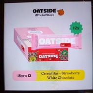 Oatside oat cereal bar strawberry white chocolate 18g 1 box contains 12 pcs
