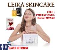 [FREE PARFUM VANILA DAN KAPAS MAWAR] Paket Leika Whitening Series Skincare COLIS SAKURA / COLIS SAKU