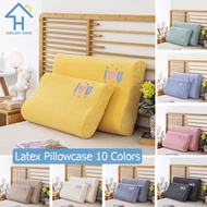 SUNLIGHT HOME Velvet Latex Pillowcase 10 Colors,Memory Foam Pillow Case ,Embroidered Pillowcase