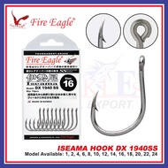 (10'S) Fire Eagle Iseama Fishing Hook DX 1940 SS Needle Sharp Forged Ringed Stainless Steel Hook Mat