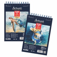 Sổ vẽ màu nước Klong A4/ A5 20 tờ giấy dày dặn gáy lò xo kép vở mỹ thuật dày 320gsm