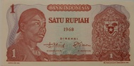 Uang kuno Bank Indonesia 1 rupiah Sudirman 1968