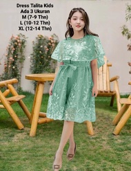 Dress Anak Perempuan Remaja Terbaru Full Brokat Mutiara Dress Talita Kids 7-14 Tahun Gaun Remaja Mod
