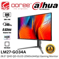 DAHUA 26.5" LM27-GO34A QHD (2560X1440 @240HZ) QD-OLED LCD GAMING MONITOR (0.03MS, INPUT: HDMI+DP,  V