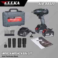 ada harga ada barang NEW 2 BATERAI ELLKA BOR Cordless Impact Wrench 48V 2 Baterai Set Mata Sock IMPA