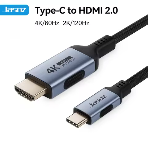 Jasoz USB C to HDMI-Compatible Cable 4K@60Hz Type C to HDMI 2.0 Cable for TV Laptop MacBook Pro Air 