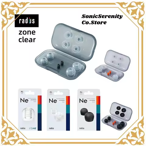Radius Zone Clear Ear Tips: Snug Deep Fit + High Noise Isolation + Bass Enhancement, Anti-Allergic &