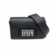 DIOR Jadior鏈條包中號25黑色牛皮銀扣寬肩帶