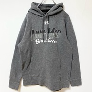 古著 UNDER ARMOUR 長袖印花套頭連帽衫，灰色，M 碼