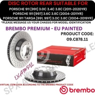 BREMBO GENUINE DISC ROTOR (REAR) FOR PORSCHE 911 [991] '11-20YR / 911 [997] '04-11YR / 911 TARGA [99