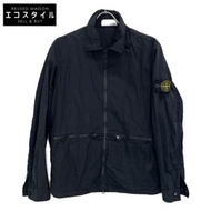 Stone Island 701512307 產品染色羅盤貼片拉鍊超大襯衫夾克，S 碼（二手）