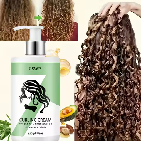 GSWP Curl Defining Cream, Moisturizing and Nourishing Hair, Moisturizing, Elastic, Fluffy, Suitable 