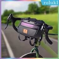 [Roluk] Bike Handlebar Bag Riding Accessories Practical Large Capacity Bike Front Bag for Travel Outdoor Folding Bikes Mountain Bikes