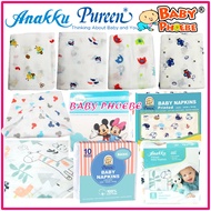 Anakku Disney Pureen 100% Cotton Baby Napkin Baby Phoebe Kain Bedung Kain Selimut Napkin Lampin 76x7