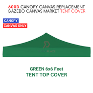 Green 6x6 Feet 600D Colorful Canopy Canvas Replacement Gazebo Canvas Market Tent Cover Only