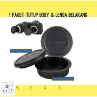 1 Set Rear Cap Tutup Lensa Body Canon 100D 200D 250D 1D 5D 6D 7D 77D