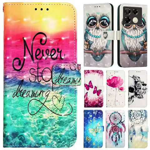 Leather Flip Case For Infinix Note 40 30 VIP 30I Hot 50 50i 40I 20 Play 20i Smart 9 Zero 30 X6851 X6