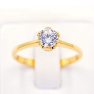 Lucky Gems แหวนทองแท้ 9k (37.5%) เพชร CZ แหวนเพชรแบบมงกุฏชูโดดเด่น CZME913