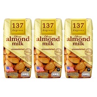 137 Degree Real Almond Unsweetened Dairy Free Milk 3 x 180ml