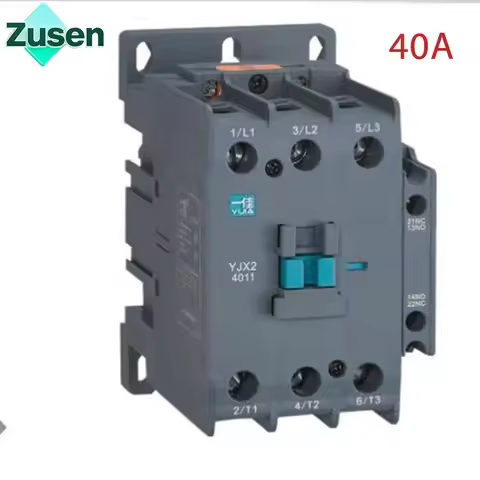 Zusen YJX2-4011 AC Contactor 40A 3 Phase 3-Pole 1NO1NC Coil Voltage 380V 220V 110V 36V 24V 50Hz