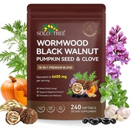 Wormwood Black Walnut Cloves 18-in-1 Softgels – 6,600mg Equivalent Herbal Complex with Garlic, Orega