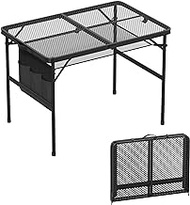 BBQ-PLUS Portable Camping Picnic Table,Folding and Adjustable Grill Stand with Mesh Bag for Outdoor Indoor BBQ Party,for Ninja Blackstone Flat Top Grill and Griddle,with Handle, FCTA124