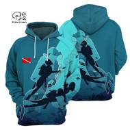 PLstar Cosmos 3DPrint Newfashion Dive Diving Sea Swimming Harajuku Streetwear Unisex Men/Women Funny