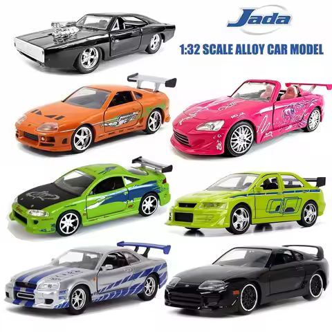 Jada Toys 1:32 Fast&Furious Alloy Car,Mitsubishi Lancer TOYATO Super Nissan Skyline GTR Jetta RX-7 C
