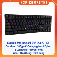 E-dra EK387L mechanical gaming keyboard - RGB LED - Interface: USB Type C - Number of keys: 87 keys 