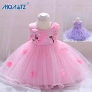 MQATZ Toddler Baby Girl Dress Flower Wedding Dress Birthday Party Lace Princess Dress 3-24 Month L18