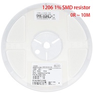 100pcs 1206 1% SMD resistor 0R ~ 10M 1/4W 0 1 10 100 150 220 330 ohm 1K 2.2K 10K 100K 0R 1R 10R 100R