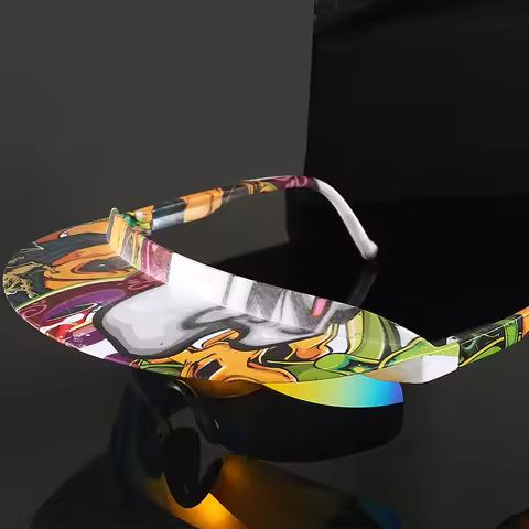 Cross border new large frame cycling glasses for men womenfashionable and colorful hats personalized