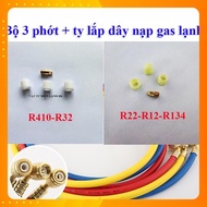 Gas charging nipple with 3 sealing gaskets R22 R32 R410 R12 R134 [GOOD TYPE] Genuine refrigerant gas