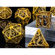 Dragon metal dice set, Hollow polyhedral dice set,Role Playing Metal Dice,Dnd dice set