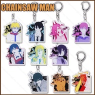 HT2 Chainsaw Man Keychain Acrylic 6CM Anime Keyring Bag Pendent Two Side Key Chain Makima Power Denj