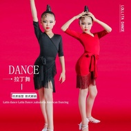 2026 Latin Dance Outfit for Girls, Summer Short-Sleeve Children's Professional Competition and Exami