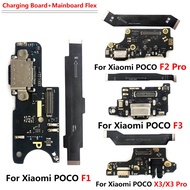 USB Power Charger Port Connector Board and Mainboard Flex For Xiaomi Poco F2 Pro F1 F3  X3 Charging 