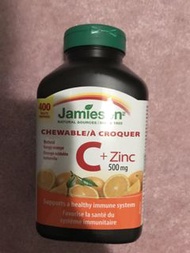 [加拿大直購] 提高免疫力 Jamieson Chewable Vitamin C + Zinc, 500 mg, 400Tablets 健美生維他命C + 鋅 500mg 400粒