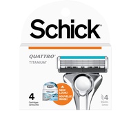 Schick Quattro Titanium 4 Blade Mens Razor Refills, Pack of 4 Schick Quattro Titanium 4 Blade Mens R