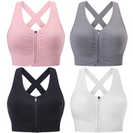 Evercute Zip Front Post-Surgery Bra Women's Wireless Sports Bras Padded Strappy Medium Support Yoga 