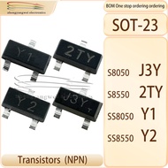 SS8050 Y1 SS8550 Y2 50PCS S8050 J3Y S8550 2TY 1.5A 0.5A SOT-23 PNP NPN power transistor transistor t