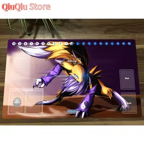 Digimon Duel Playmat Renamon Trading Card Game Mat DTCG CCG Mat Rubber Mouse Pad Desk Pad TCG Play M