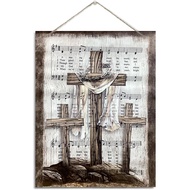 1 piece of wood or acrylic sign, wood decorative painting, wooden cross Amazing Grace lyrics,, livin