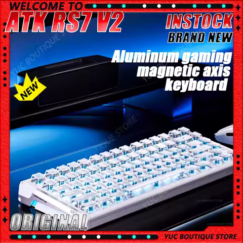 NEW ATK RS7 V2 Wired Gaming Keyboard Magnetic Switch 8K Polling Rate Aluminum Alloy Hot Swap TOP/Cor