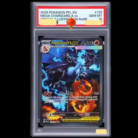 New Diy Pokemon Pfl English Phantasmal Flames 125/094 Mega Charizard X Ex Gem Mt 10 Collection Ptcg 