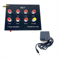 EQ-7 Audio Signal Headset Amplifier 7-Band EQ Equalizer 2 Channel Digital Sound Equalizer +12V Power
