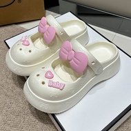 EVA玛丽珍拖鞋女卡通学生DIY洞洞鞋女包头半拖凉鞋女凉拖Eva Mary Jane Slippers Female Cartoon Student DIY Hole Shoes Female Bao
